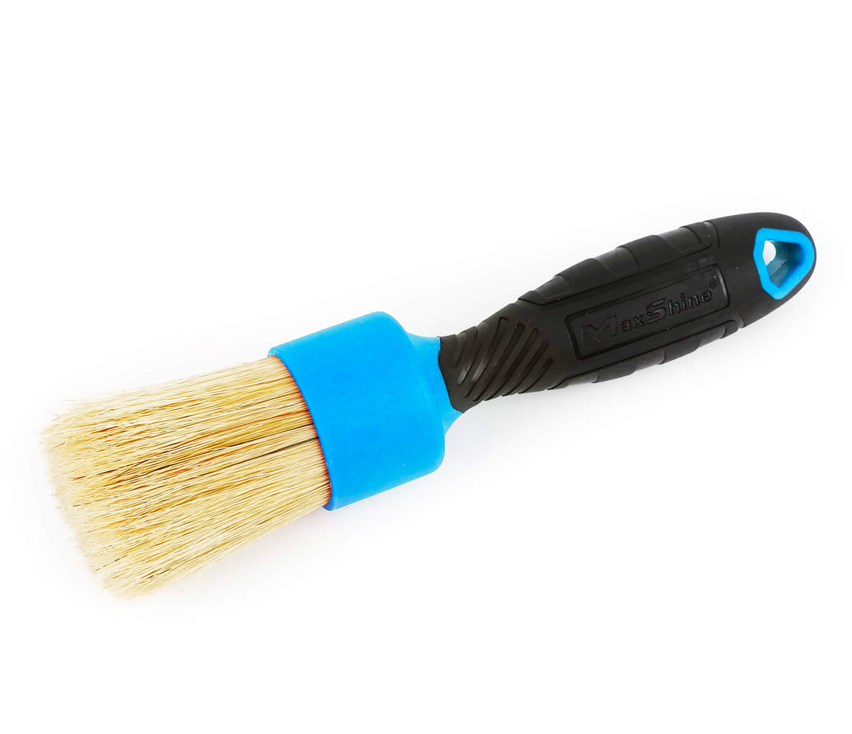 Maxshine Natural Boars Hair Detailing Stubby Brush - Blue